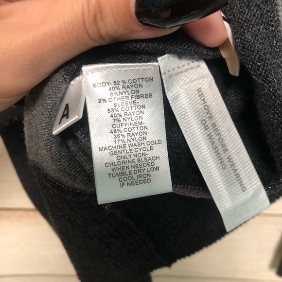 LOFT Casual Cozy Black Striped Small Sweater - Picture 5 of 6